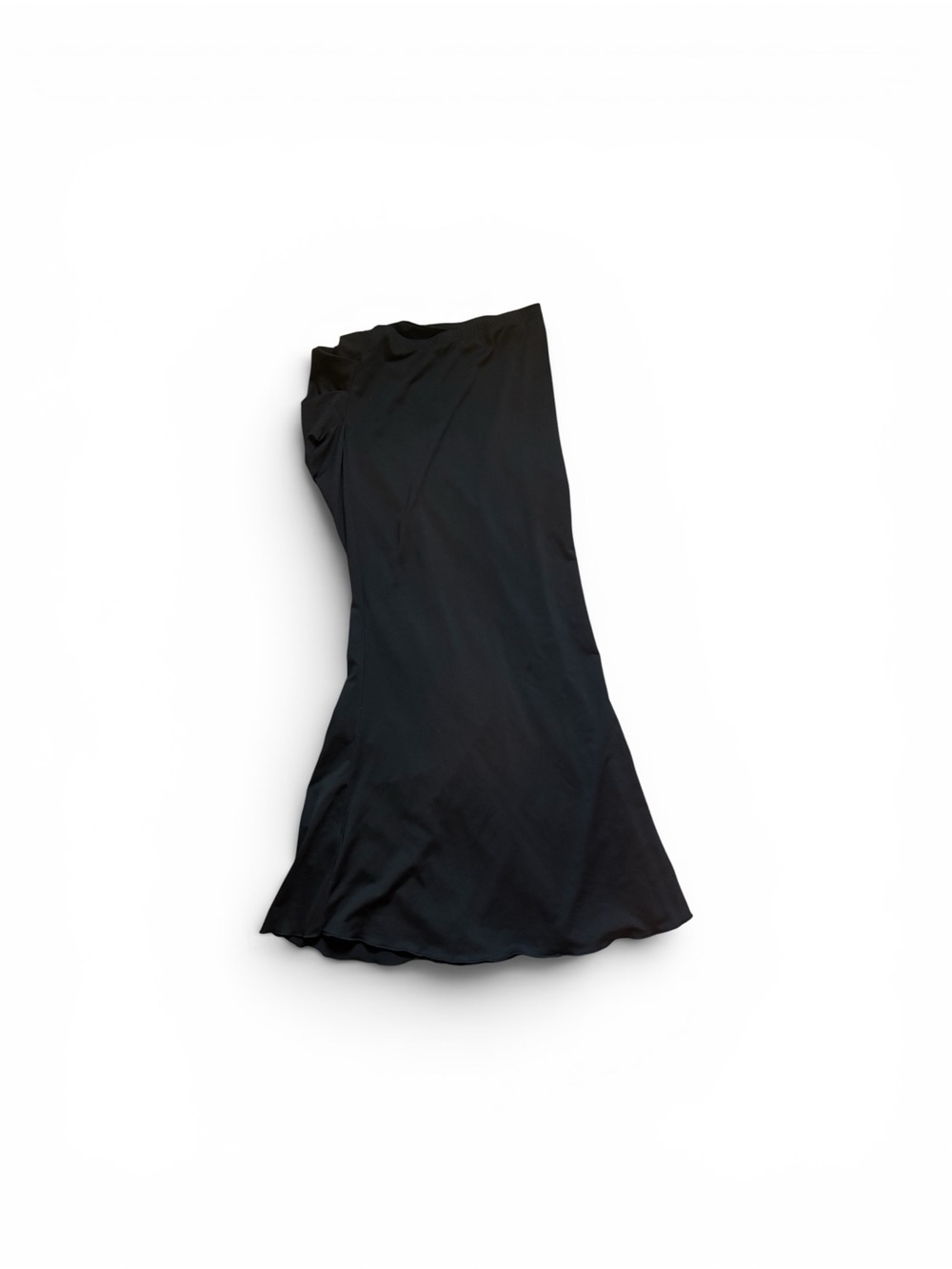 Black Satin A-Line Women's Skirt